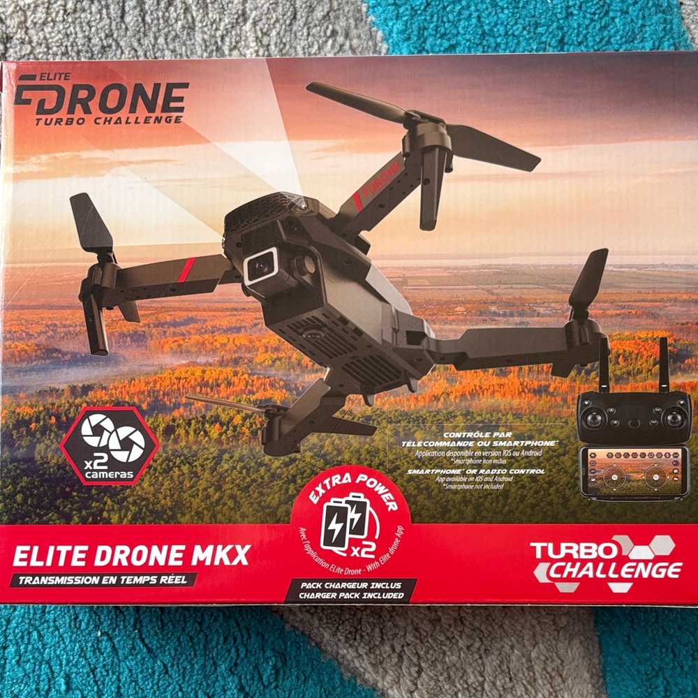 Elite Drone MKX Foldable Quadcopter - Black and Red